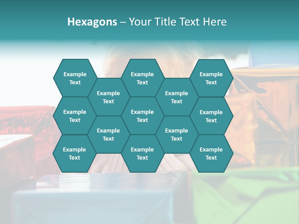 A Little Girl Sitting In Front Of A Pile Of Presents PowerPoint Template