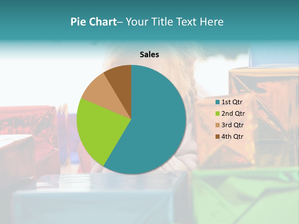 A Little Girl Sitting In Front Of A Pile Of Presents PowerPoint Template