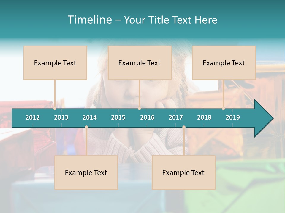 A Little Girl Sitting In Front Of A Pile Of Presents PowerPoint Template