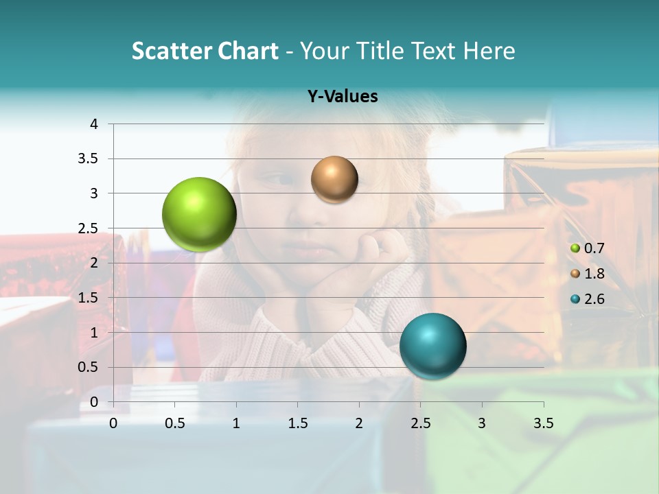 A Little Girl Sitting In Front Of A Pile Of Presents PowerPoint Template