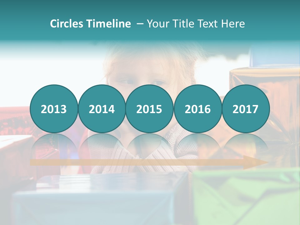 A Little Girl Sitting In Front Of A Pile Of Presents PowerPoint Template