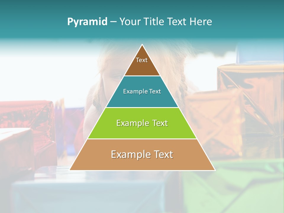 A Little Girl Sitting In Front Of A Pile Of Presents PowerPoint Template