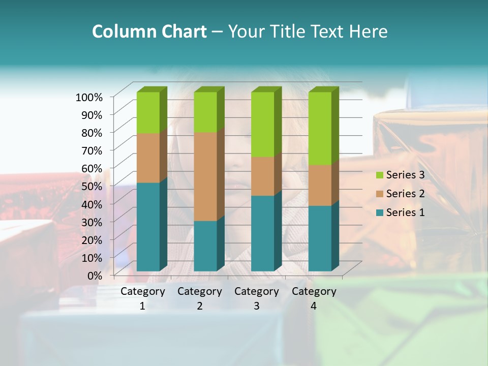 A Little Girl Sitting In Front Of A Pile Of Presents PowerPoint Template
