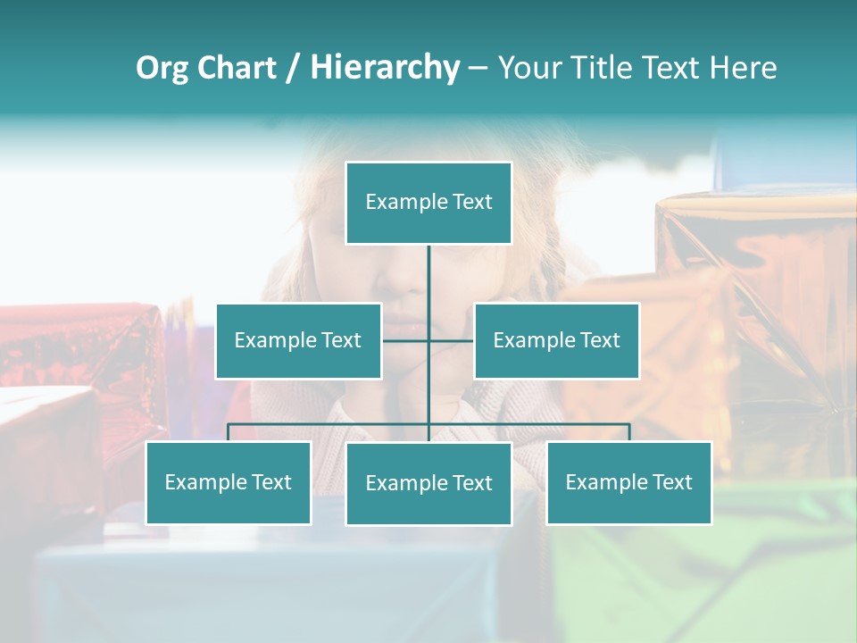 A Little Girl Sitting In Front Of A Pile Of Presents PowerPoint Template