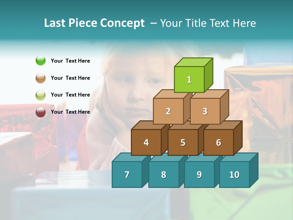 A Little Girl Sitting In Front Of A Pile Of Presents PowerPoint Template