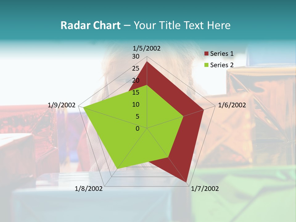 A Little Girl Sitting In Front Of A Pile Of Presents PowerPoint Template