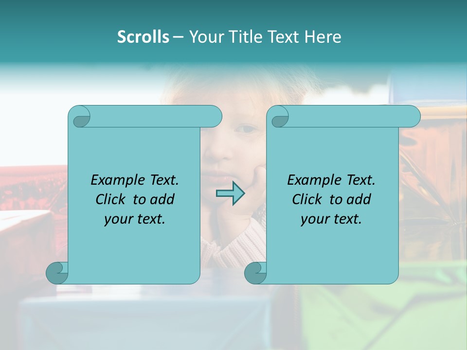 A Little Girl Sitting In Front Of A Pile Of Presents PowerPoint Template