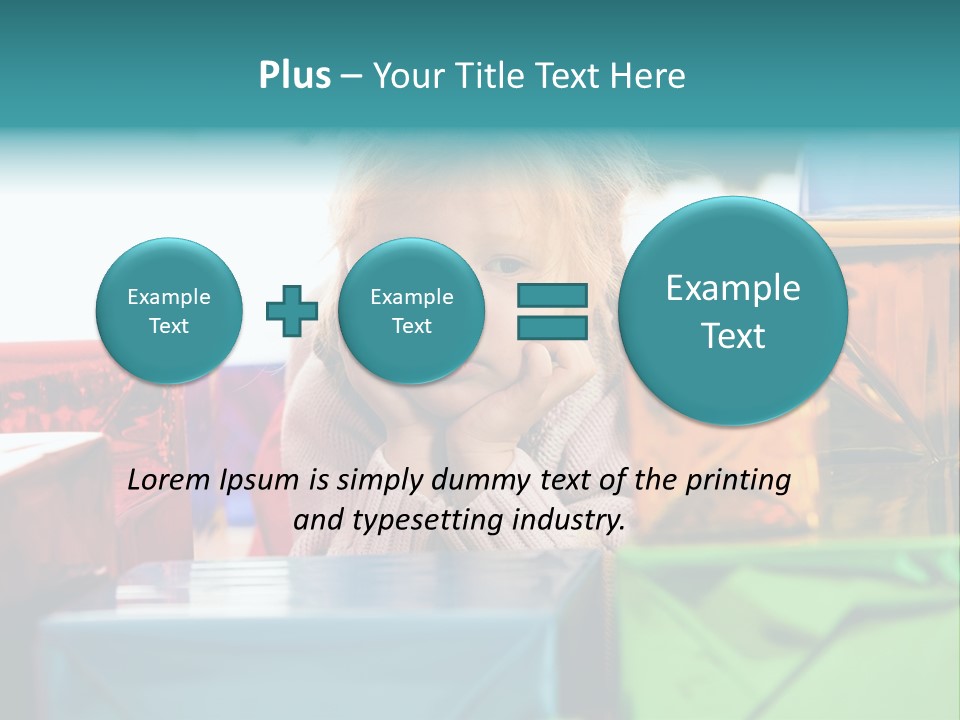 A Little Girl Sitting In Front Of A Pile Of Presents PowerPoint Template