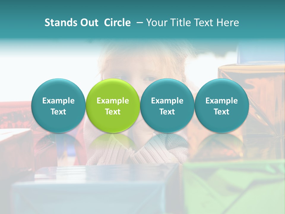 A Little Girl Sitting In Front Of A Pile Of Presents PowerPoint Template