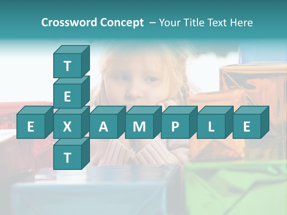 A Little Girl Sitting In Front Of A Pile Of Presents PowerPoint Template