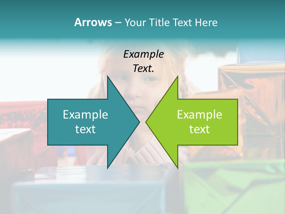 A Little Girl Sitting In Front Of A Pile Of Presents PowerPoint Template