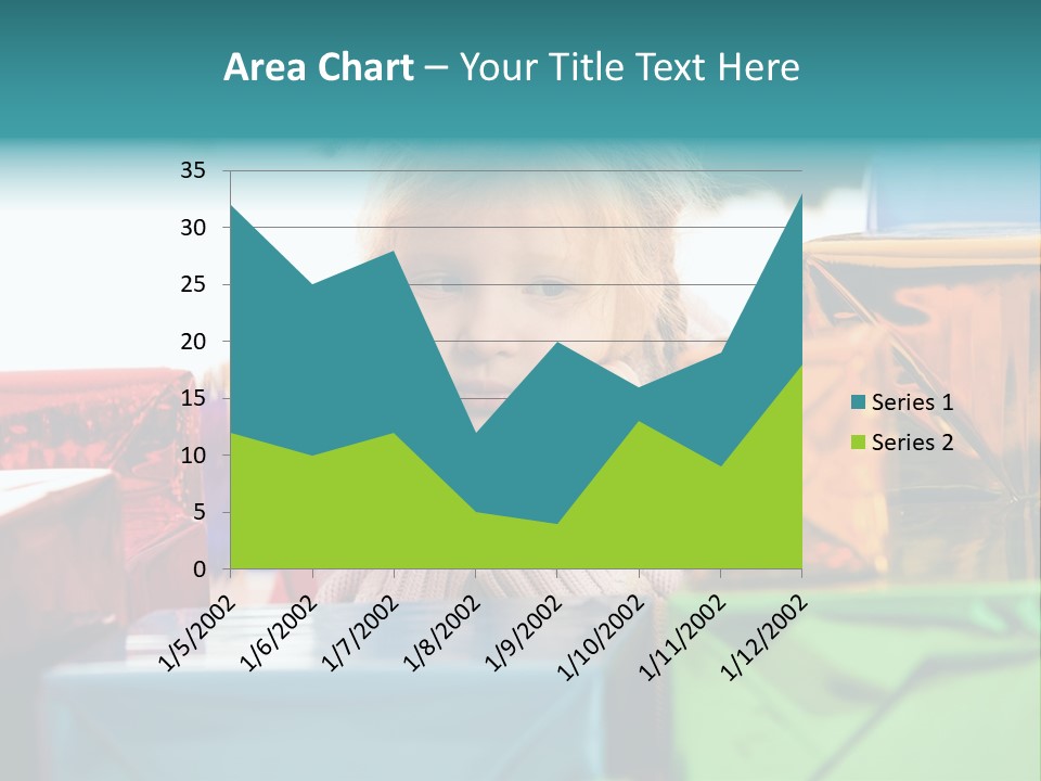 A Little Girl Sitting In Front Of A Pile Of Presents PowerPoint Template