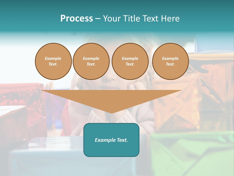 A Little Girl Sitting In Front Of A Pile Of Presents PowerPoint Template