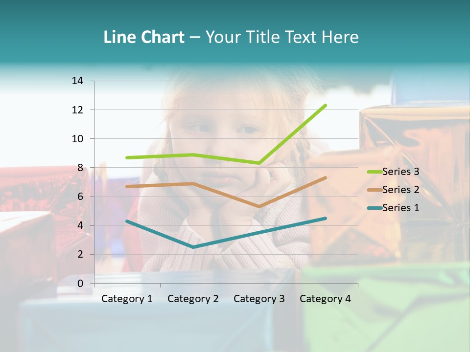 A Little Girl Sitting In Front Of A Pile Of Presents PowerPoint Template