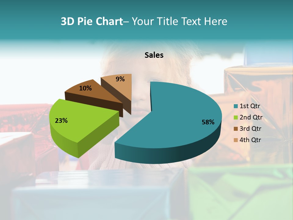 A Little Girl Sitting In Front Of A Pile Of Presents PowerPoint Template