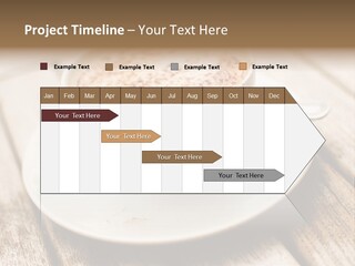 A Cup Of Coffee On A Saucer On A Wooden Table PowerPoint Template