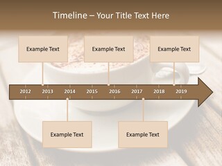 A Cup Of Coffee On A Saucer On A Wooden Table PowerPoint Template