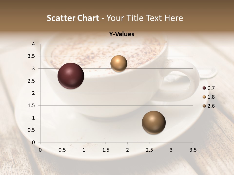 A Cup Of Coffee On A Saucer On A Wooden Table PowerPoint Template