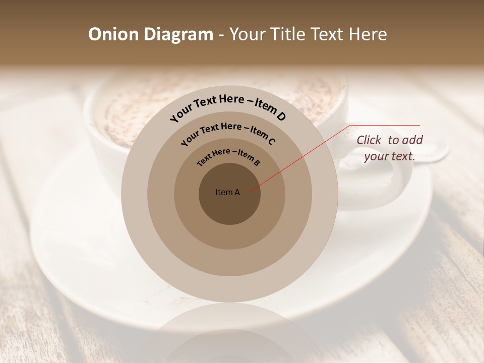 A Cup Of Coffee On A Saucer On A Wooden Table PowerPoint Template