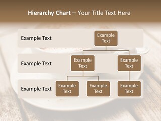 A Cup Of Coffee On A Saucer On A Wooden Table PowerPoint Template