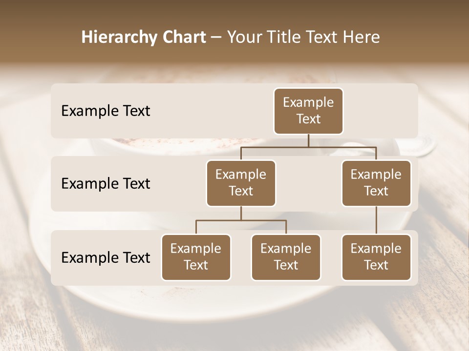 A Cup Of Coffee On A Saucer On A Wooden Table PowerPoint Template