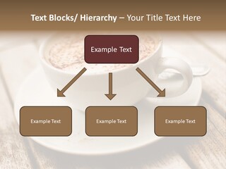 A Cup Of Coffee On A Saucer On A Wooden Table PowerPoint Template