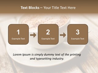 A Cup Of Coffee On A Saucer On A Wooden Table PowerPoint Template