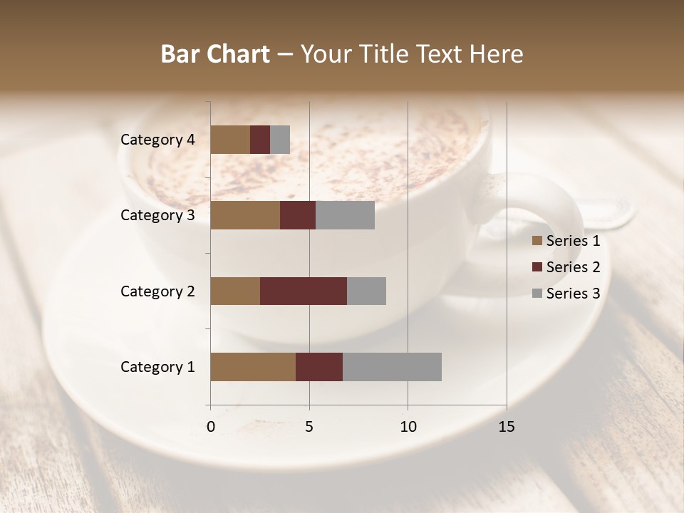A Cup Of Coffee On A Saucer On A Wooden Table PowerPoint Template