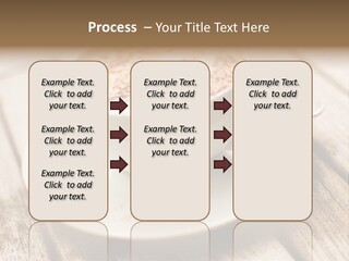 A Cup Of Coffee On A Saucer On A Wooden Table PowerPoint Template