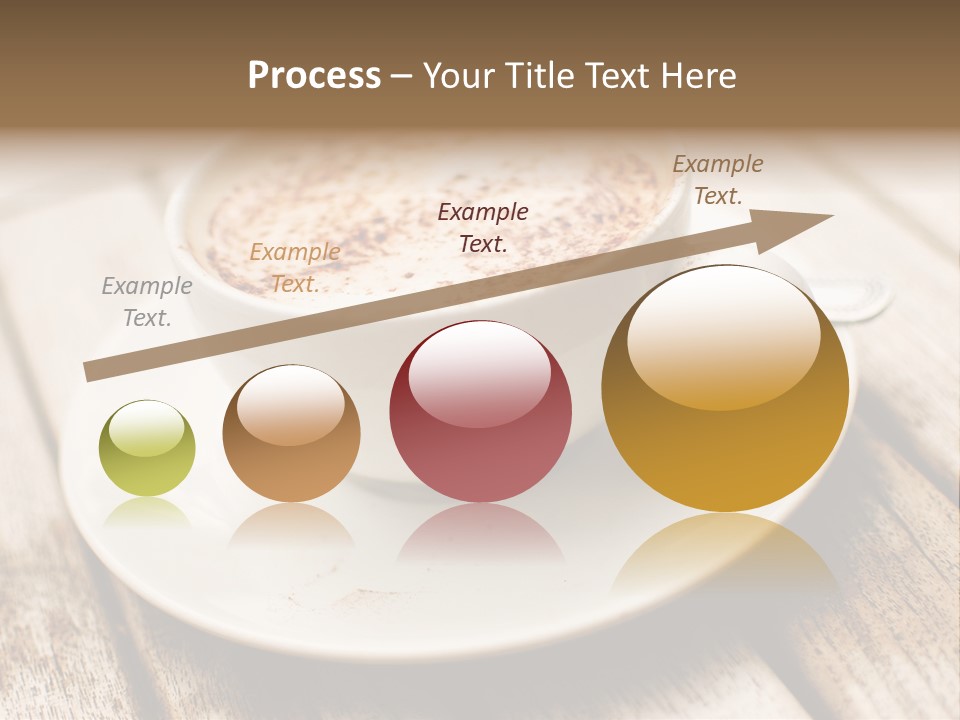 A Cup Of Coffee On A Saucer On A Wooden Table PowerPoint Template