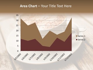 A Cup Of Coffee On A Saucer On A Wooden Table PowerPoint Template