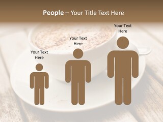 A Cup Of Coffee On A Saucer On A Wooden Table PowerPoint Template