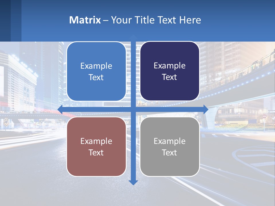 A City Street At Night With A Bridge Over It PowerPoint Template