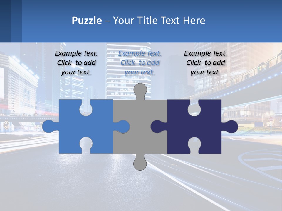 A City Street At Night With A Bridge Over It PowerPoint Template