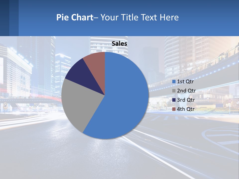 A City Street At Night With A Bridge Over It PowerPoint Template