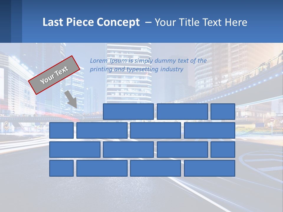 A City Street At Night With A Bridge Over It PowerPoint Template