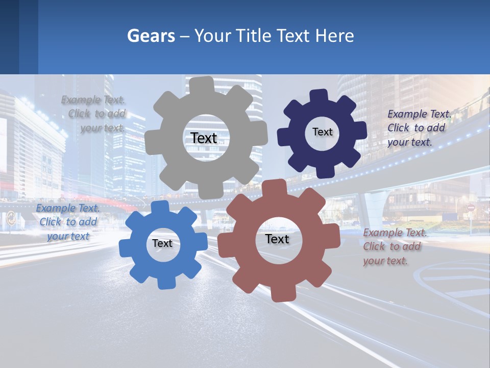 A City Street At Night With A Bridge Over It PowerPoint Template