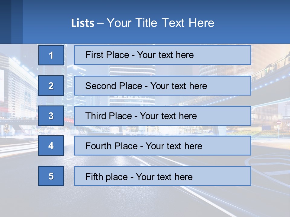 A City Street At Night With A Bridge Over It PowerPoint Template