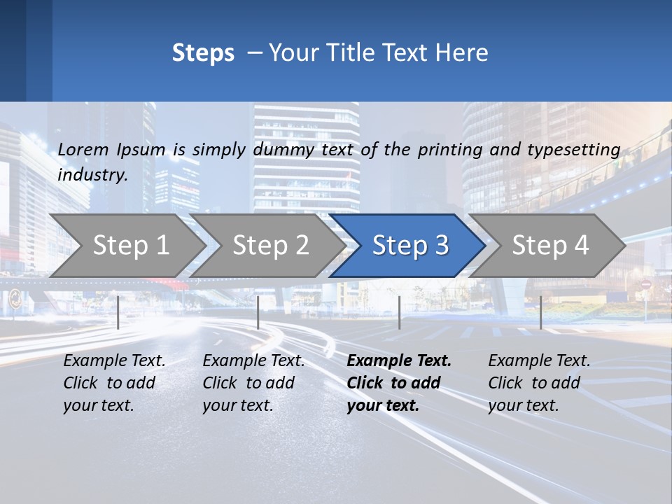 A City Street At Night With A Bridge Over It PowerPoint Template