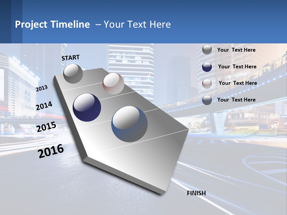 A City Street At Night With A Bridge Over It PowerPoint Template