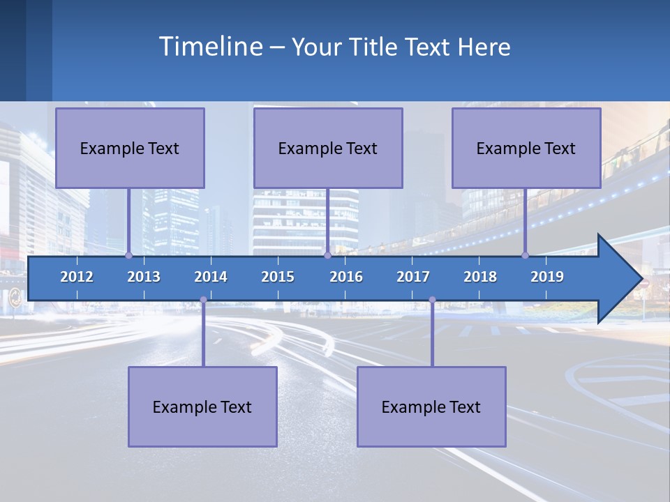A City Street At Night With A Bridge Over It PowerPoint Template