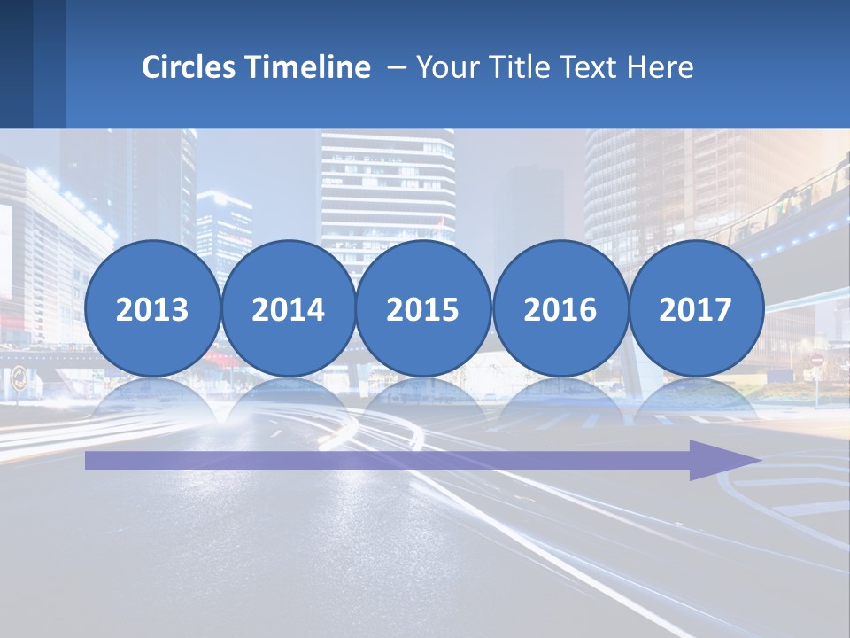 A City Street At Night With A Bridge Over It PowerPoint Template