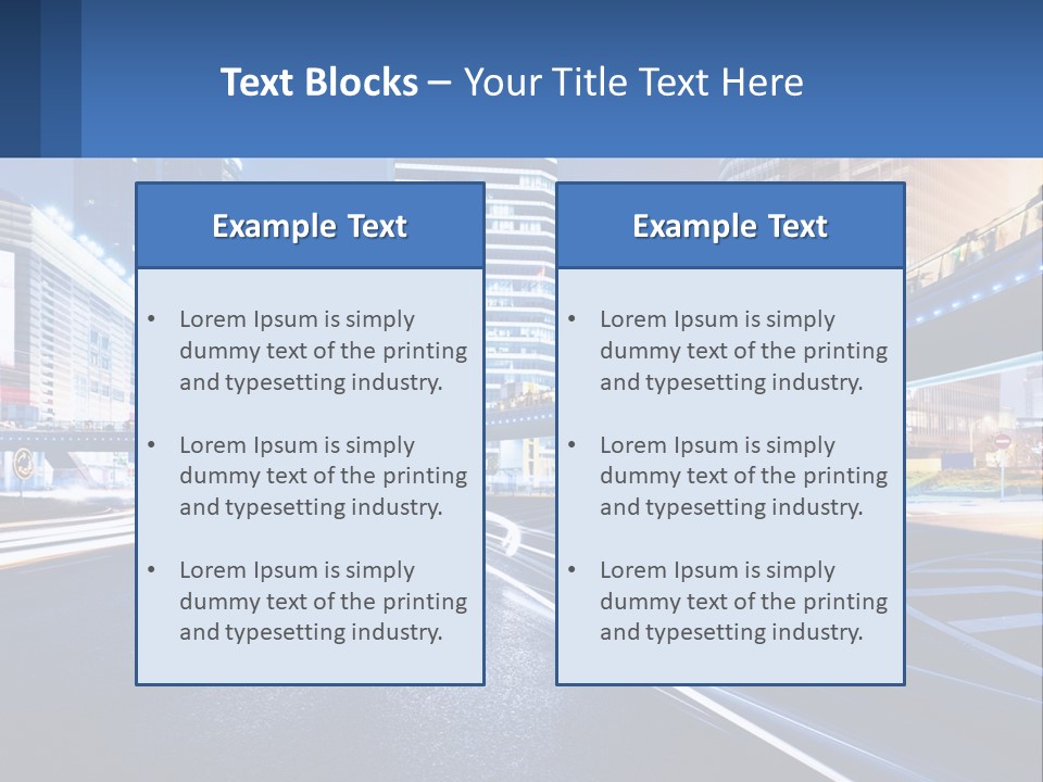 A City Street At Night With A Bridge Over It PowerPoint Template