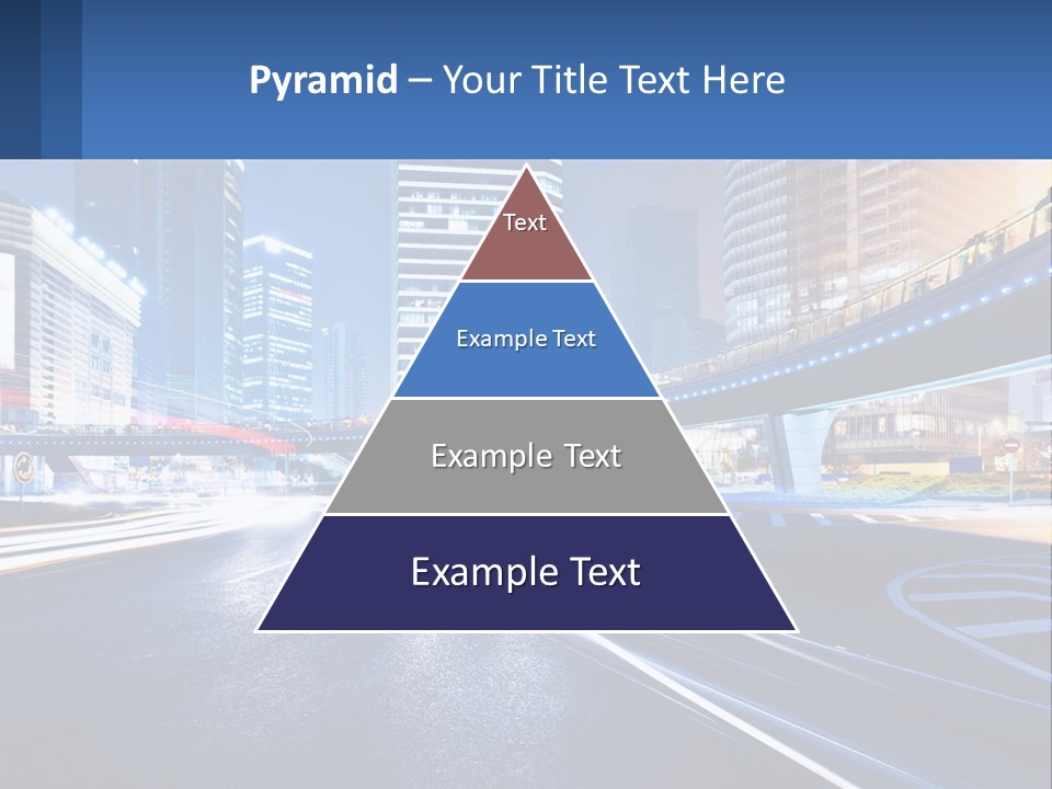 A City Street At Night With A Bridge Over It PowerPoint Template