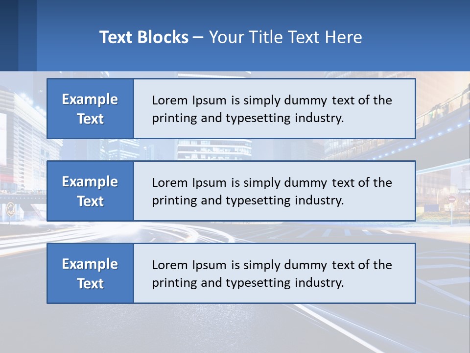 A City Street At Night With A Bridge Over It PowerPoint Template