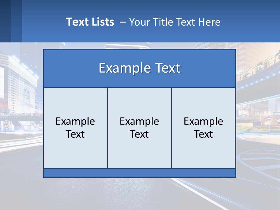 A City Street At Night With A Bridge Over It PowerPoint Template
