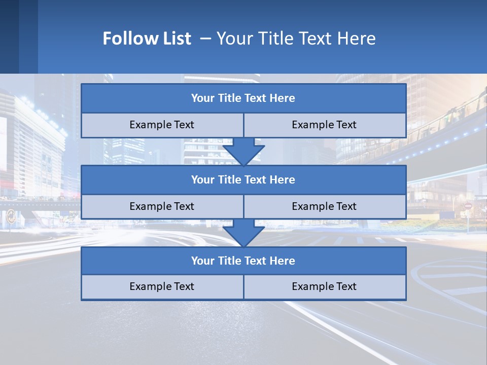 A City Street At Night With A Bridge Over It PowerPoint Template