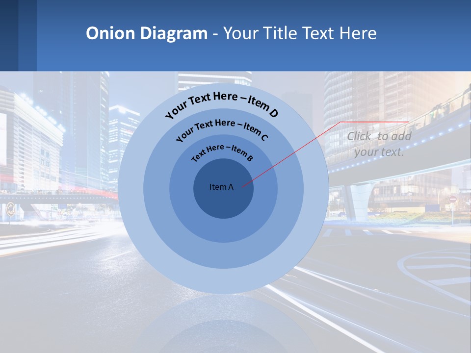 A City Street At Night With A Bridge Over It PowerPoint Template