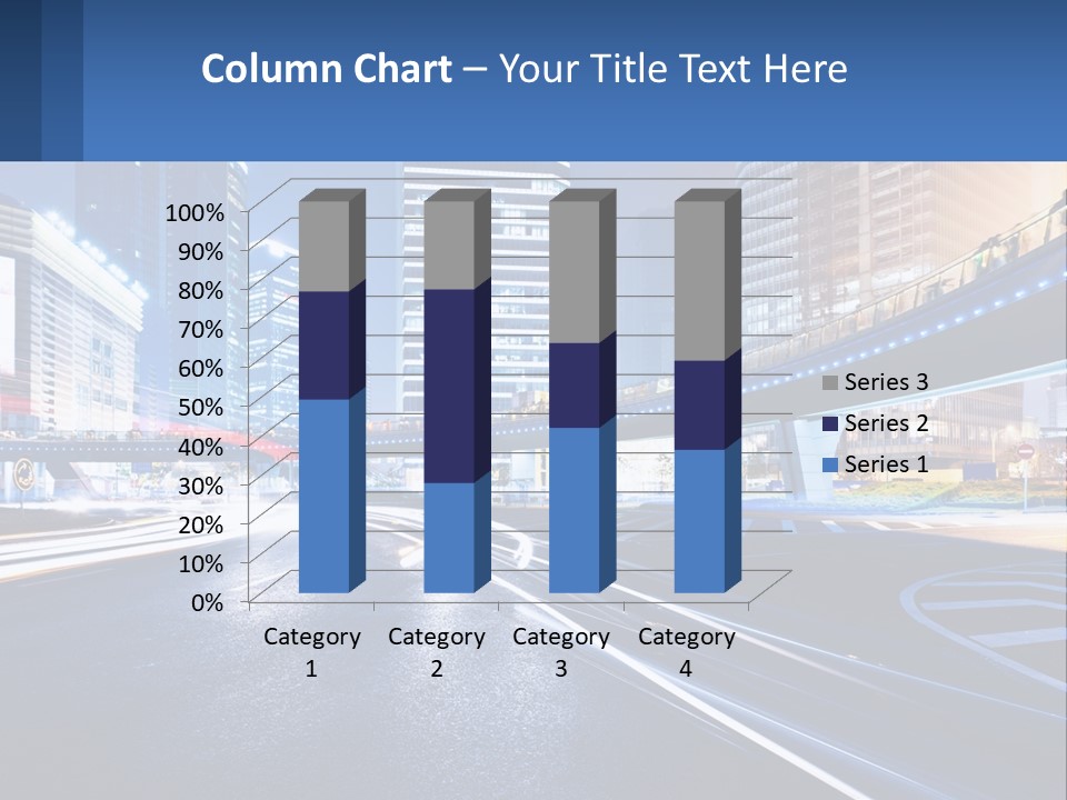 A City Street At Night With A Bridge Over It PowerPoint Template
