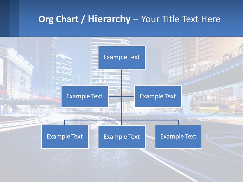A City Street At Night With A Bridge Over It PowerPoint Template